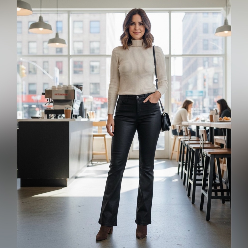 Faux leather Black Jeans - flare size 4